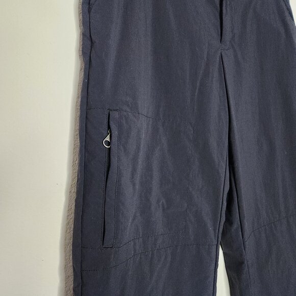 Patagonia Womens 4 Black Outdoor Wide Leg Pants Nylon Pockets Cargo Roll Tab  ge - Picture 3 of 8